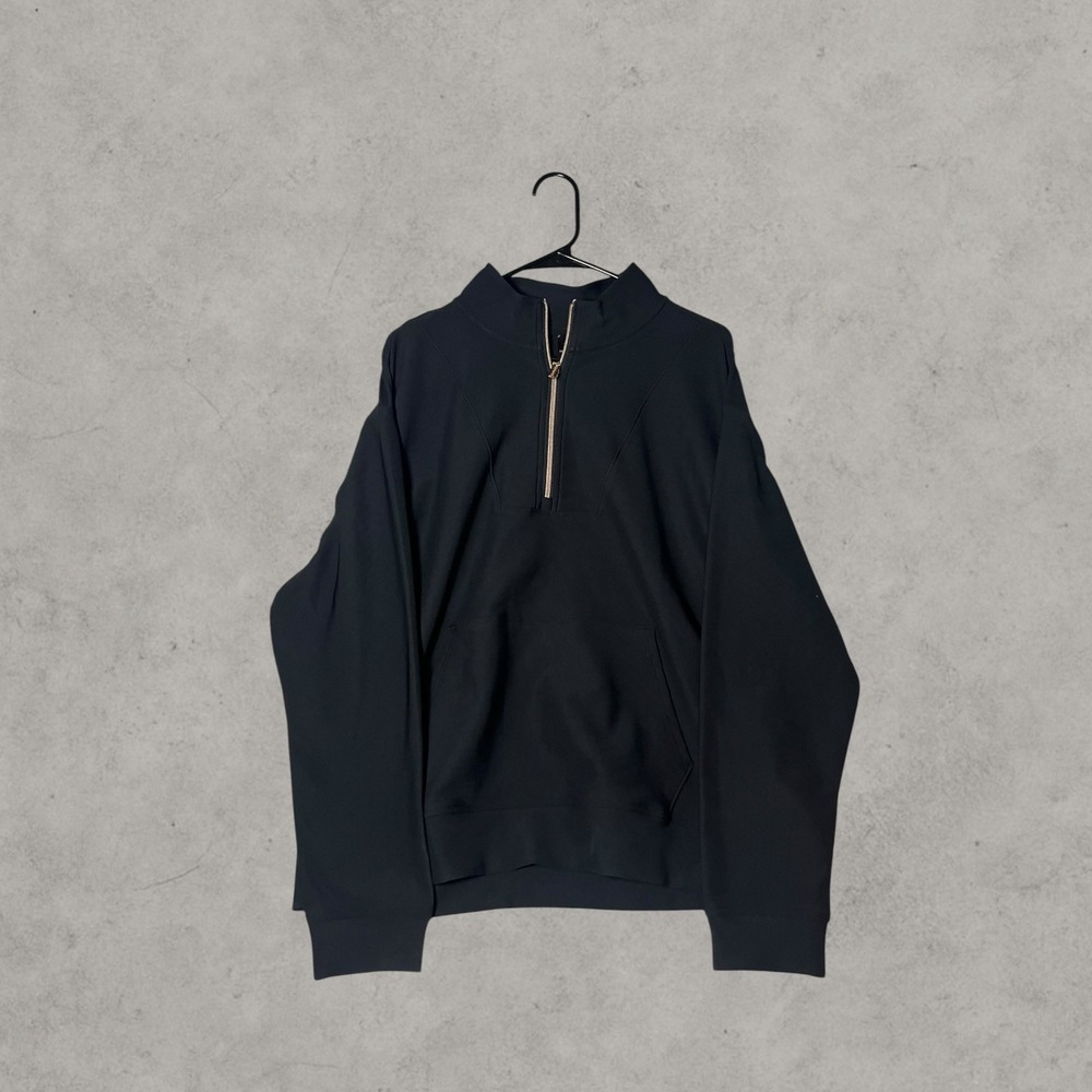 Skechers GOwalk GOLUXE RIB 1/4 Zip Pullover Black Mock Neck 2XL LT116 BLK
